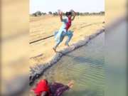 Viral video woman built swimming pool to escape heat of Rajasthan