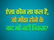 GK Quiz: ऐसा कौन सा फल है, जो मीठा होने के बाद भी नहीं बिकता?