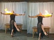 Girl made the fire dance on her command watch this Shocking video