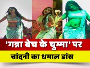 Bhojpuri Orchestra Dancer Chandni Mishra Dance On Ganna Bech Ke Chumma Song Video Viral