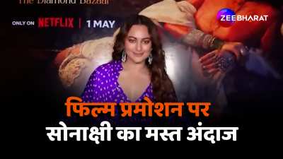 Bollywood actress Sonakshi Sinha Spotted at a promotional event wearing a purple Indo western dress