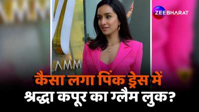 actress shraddha kapoor glam look in pink dress viral