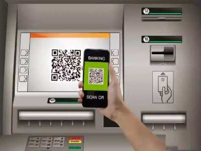 Cardless cash withdrawal from ATM with UPI id scan qr code