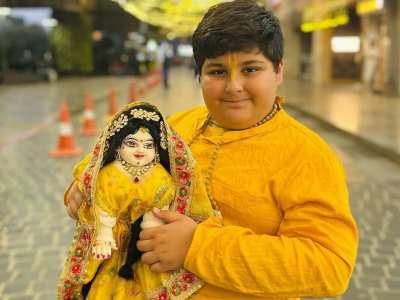 who is abhinav arora 9 year old boy looks like baba says radhe radhe viral on internet