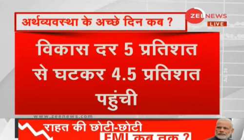 आर्थिक मोर्चे पर बुरी खबर! दूसरी तिमाही में विकास दर 5 से घटकर 4.5% रही आर्थिक मोर्चे पर बुरी खबर! दूसरी तिमाही में विकास दर 5 से घटकर 4.5% रही