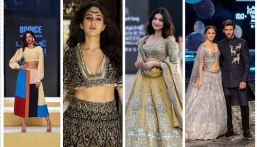 kiara advani sara ali khan ananya panday walk in lakme fashion week 2021