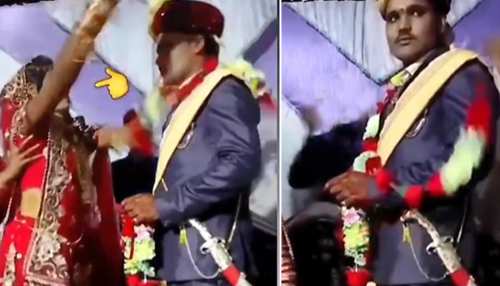 दूल्हे को देखकर गुस्सा गई दुल्हन, दूर से ही फेंक दी वरमाला, Video हुआ वायरल दूल्हे को देखकर गुस्सा गई दुल्हन, दूर से ही फेंक दी वरमाला, Video हुआ वायरल
