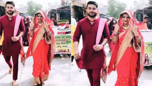 शादी के बाद सड़क पर नंगे पांव चल पड़े दूल्हा-दुल्हन, लाखों लोगों ने देखा यह Video शादी के बाद सड़क पर नंगे पांव चल पड़े दूल्हा-दुल्हन, लाखों लोगों ने देखा यह Video