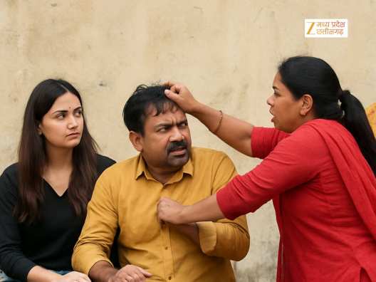 An OBC leader in Rewa caught spending time with girlfriend wife arrived and  beat him in public. dramatic incident went viral in Madhya Pradesh- Rewa  में ओबीसी नेता गर्लफ्रैंड के साथ कर