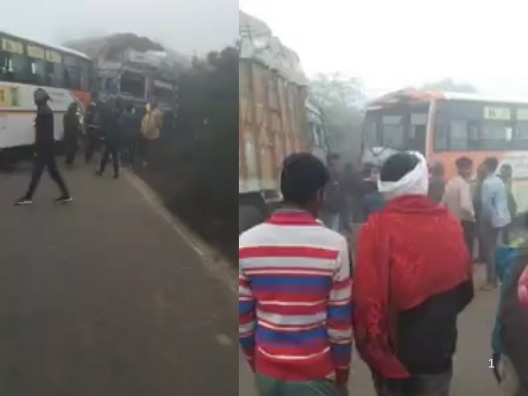 बस और ट्रक की जोरदार भिड़ंत : 8 यात्री घायल, 5 की हालत गंभीर बस और ट्रक की जोरदार भिड़ंत : 8 यात्री घायल, 5 की हालत गंभीर