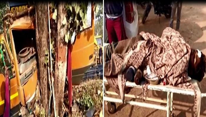 पेड़ से टकराया ट्रक, उड़े परखच्चे पेड़ से टकराया ट्रक, उड़े परखच्चे