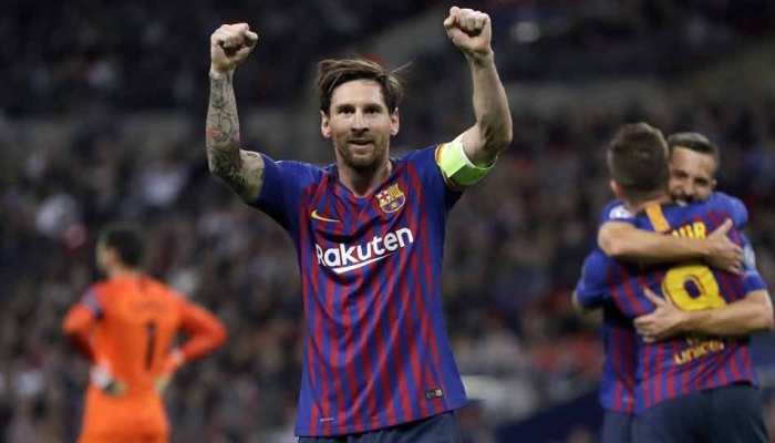 La Liga: बार्सिलोना के लियोनेल मेसी 2018 में 50 गोल करने वाले पहले खिलाड़ी बने, हैट्रिक जमाई La Liga: बार्सिलोना के लियोनेल मेसी 2018 में 50 गोल करने वाले पहले खिलाड़ी बने, हैट्रिक जमाई