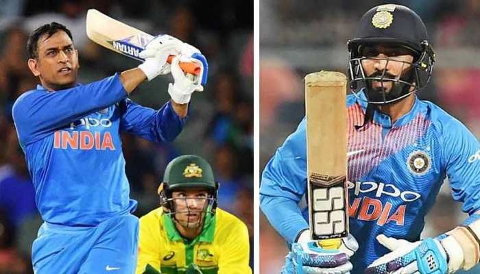 When finisher king MS dhoni tired, Dinesh Karthik support him by scoring quick runs