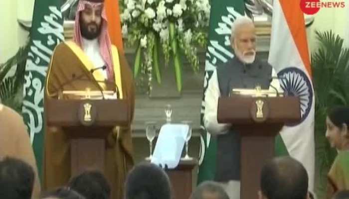PM Narendra Modi & Saudi Arabia Crown Prince Mohammed bin Salman issue a joint statement in Delhi.