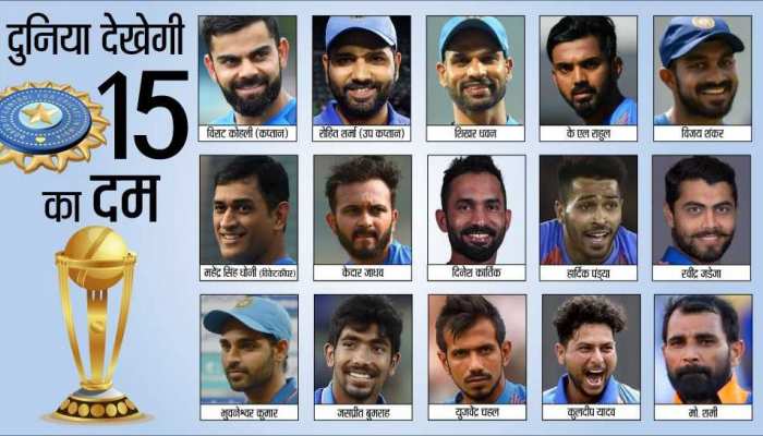 Team India squad for icc cricket world cup 2019, 15 indian players profile