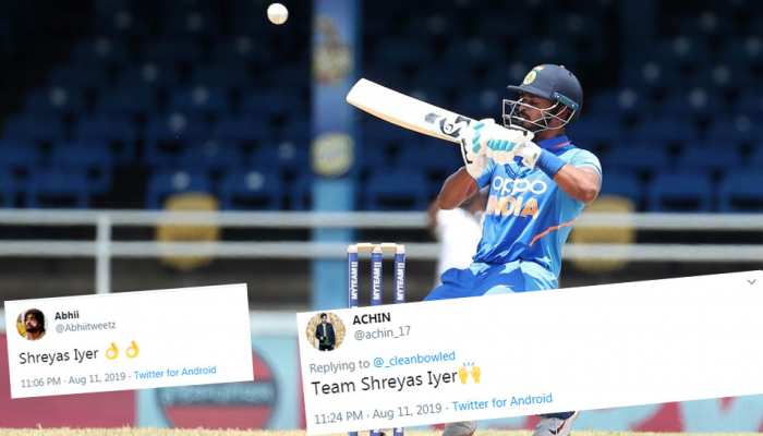 INDvsWI 2nd ODI: श्रेयस अय्यर ने अर्धशतक जड़कर मचाया तहलका, ट्विटर पर मिली तारीफ INDvsWI 2nd ODI: श्रेयस अय्यर ने अर्धशतक जड़कर मचाया तहलका, ट्विटर पर मिली तारीफ
