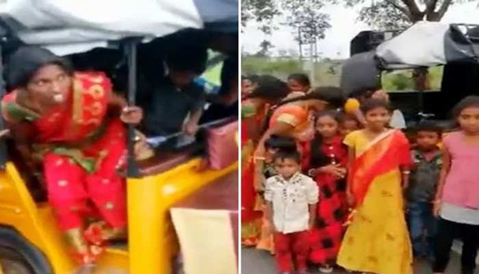 ओवरलोड देखकर पुलिस ने रूकवाया ऑटो, एक-एक कर निकले 24 लोग, देखिए VIDEO