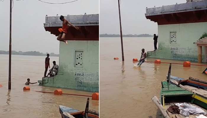 VIDEO: मिर्जापुर में उफान पर गंगा, बच्चे लगा रहे जानलेवा छलांग VIDEO: मिर्जापुर में उफान पर गंगा, बच्चे लगा रहे जानलेवा छलांग
