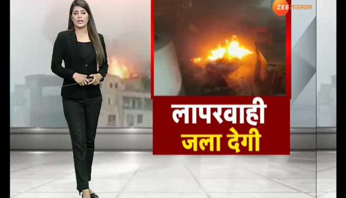 fire in ooftop restaurant in jaipur