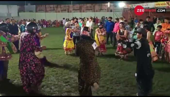 Video: People of rajkot played garba wearing helmet