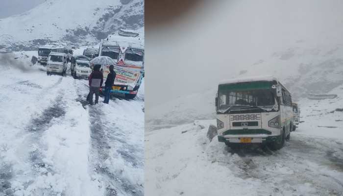रोहतांग में बर्फबारी के चलते लगभग 30 से ज्यादा लोग फंसे, रेस्क्यू मिशन के लिए टीमें भेजी रोहतांग में बर्फबारी के चलते लगभग 30 से ज्यादा लोग फंसे, रेस्क्यू मिशन के लिए टीमें भेजी