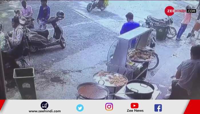 The man left the key in Scooty and went to get the goods, the girl started, then ...