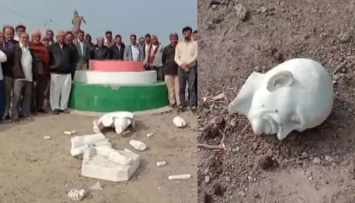 गुजरात: अमरेली में असामाजिक तत्वों ने तोड़ी महात्मा गांधी की मूर्ति, मचा बवाल गुजरात: अमरेली में असामाजिक तत्वों ने तोड़ी महात्मा गांधी की मूर्ति, मचा बवाल