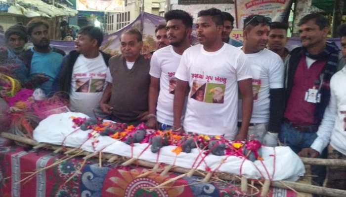पतंग के मांझे से कटकर हुई पक्षियों की मौत, लोगों ने निकाली अंतिम यात्रा पतंग के मांझे से कटकर हुई पक्षियों की मौत, लोगों ने निकाली अंतिम यात्रा