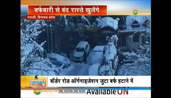 JCB worshipped in Manali before removing snow from roads