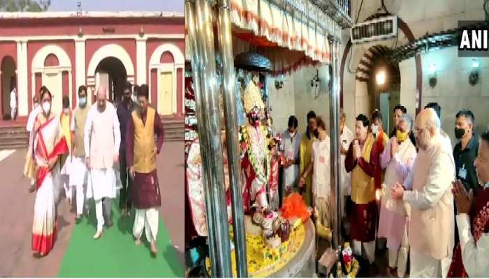 West Bengal: अमित शाह पहुंचे दक्षिणेश्वर मंदिर, 200 प्लस सीटें जीतने का लक्ष्य