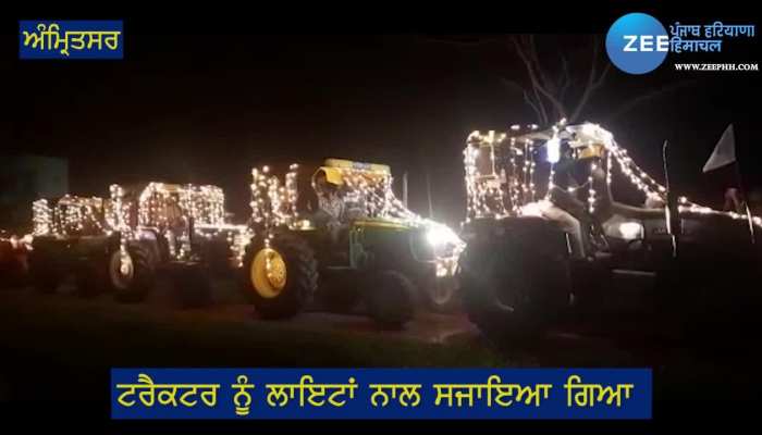 Amritsar Tractor Decorated With Light For Tractor March