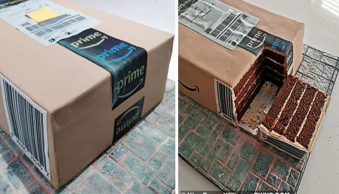 Mother Gives Amazon Cardboard Box Like Cake To Her Son On His Birthday In Britain म न अपन ब ट क जन मद न पर द य य सरप र इज ग फ ट ख श स उछल पड ब ट आप