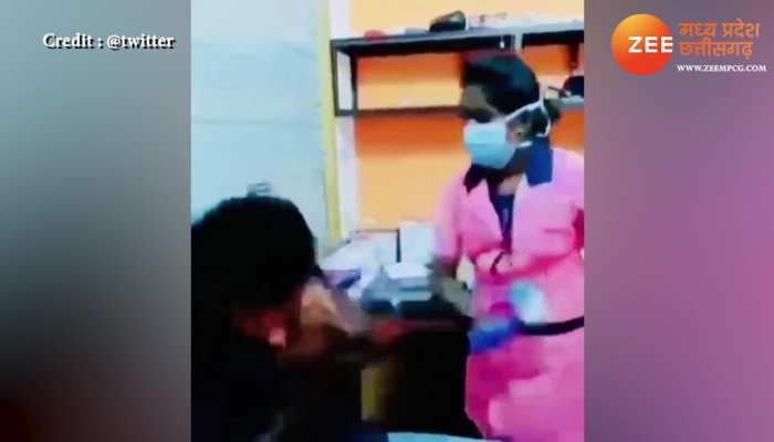 nurse slapped young man screamed as soon as injection funny viral video mpap