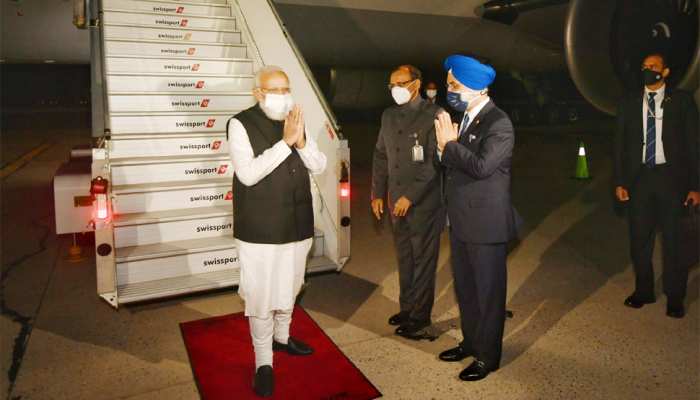 PM Modi arrives in New York will title the 76th session of UNGA | न्यूयॉर्क  पहुंचे PM मोदी, UNGA के 76वें सत्र को करेंगे खिताब, ट्वीट कर कही यह बात |  Hindi