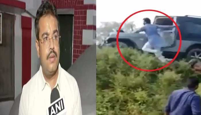 Know the truth of viral video claimed to be son of ajay mishra teni ashish  running from the car uppm | Fact Check: जीप से उतरकर भागता शख्स केंद्रीय  मंत्री अजय मिश्रा