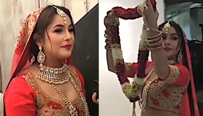 दुल्हन बनीं शहनाज गिल के चेहरे पर दिखी खुशी, Video देख फैंस ने दिया ऐसा रिएक्शन