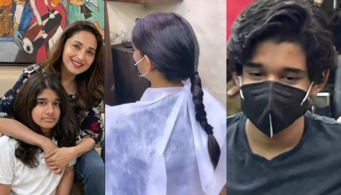 Madhuri Dixit Son Ryan Nene Cut His Long Healthy Hair, Video Gone Viral | Madhuri Dixit के बेटे के लंबे-घने बाल देख शरमा जाएं लड़कियां! इस वजह से कटवानी पड़ी चोटी| Hindi Madhuri Dixit Son Ryan Nene Cut His Long Healthy Hair, Video Gone Viral | Madhuri Dixit के बेटे के लंबे-घने बाल देख शरमा जाएं लड़कियां! इस वजह से कटवानी पड़ी चोटी| Hindi