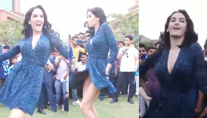 Nora Fatehi Oops Moment during live performance watch video | लाइव डांस परफॉर्मेंस में नोरा फतेही का ड्रेस संभालना मुश्किल, हो गई थीं Oops Moment का शिकार | Hindi News, बॉलीवुड