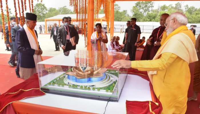 PM Modi laid the foundation stone of Buddhist Culture and Heritage Center  in Nepal | PM Modi Nepal Visit: पीएम मोदी ने नेपाल में रखी बौद्ध संस्‍कृति  और विरासत केंद्र की आधारशिला,