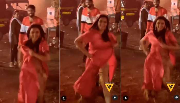 VIDEO: देर रात कैमरों को देख कपड़े संभालते हुए भागने लगी एक्ट्रेस, खुल गई ड्रेस