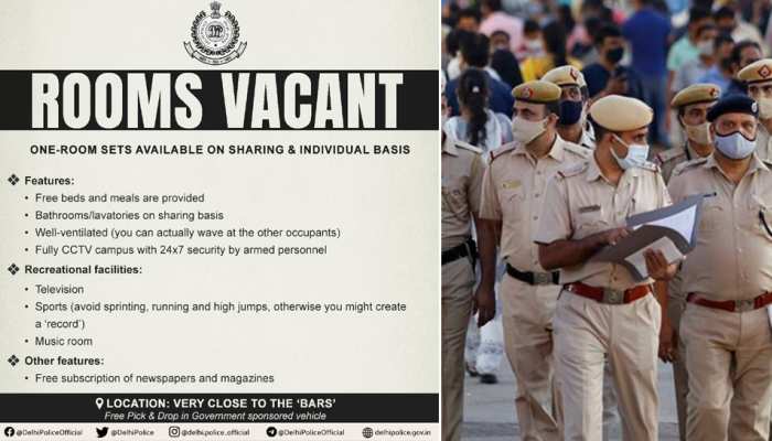 Delhi Police ने मजेदार तरीके से शराबियों को दी चेतावनी, ट्वीट कर लिखा- कमरा खाली है