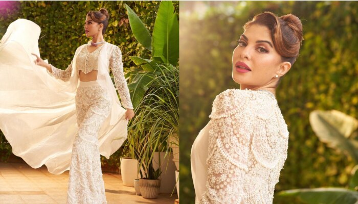  White Dress में  Jacqueline Fernandez की अदाओं पर लोग फिदा हो गए 