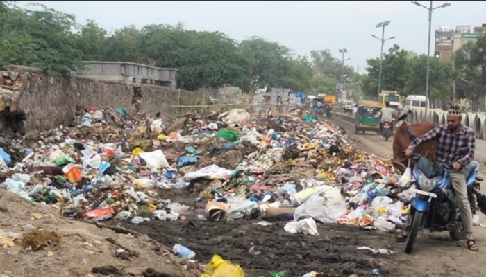 दिल्ली के इन इलाकों में गंदगी और बदबू से बुरा हाल, सड़कों पर चलना हुआ मुश्किल