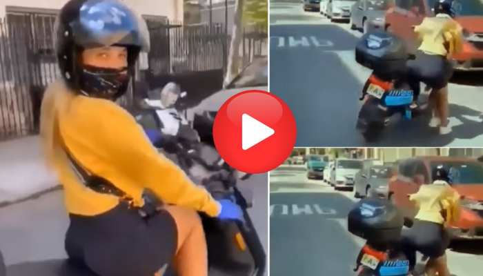 स्टाइल मारने के चक्कर में लड़की हुई बेकाबू, देखिए हैवी ड्राइविंग का मजेदार VIDEO
