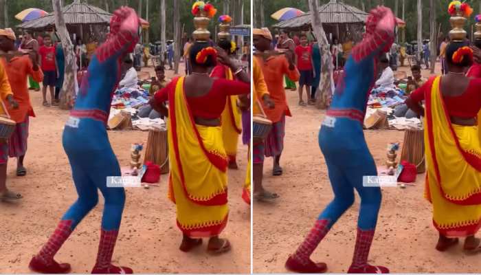 भारत के इस मार्केट में आया Desi Spiderman, करने लगा ऐसी अजीबोगरीब हरकत