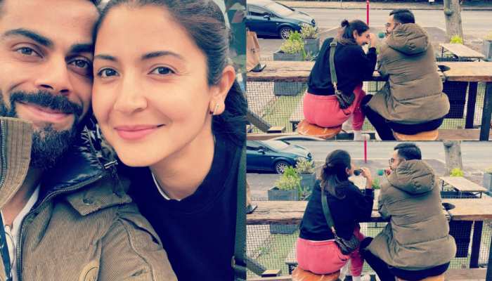 Anushka Sharma gets romantic with virat kohli on chai tapri in uv after virat kohli century virat anushka photos | Virat Anushka Romantic: विराट कोहली के शतक के बाद चाय की टपरी