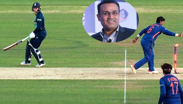 भारतीय क्रिकेटर ने किया 'Mankaded' तो ENG फैंस को याद आए नियम,Sehwag ने की बोलती बंद
