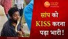 सांप को Kiss कर रहा था आदमी, सांप ने ही पलट कर Kiss कर दिया