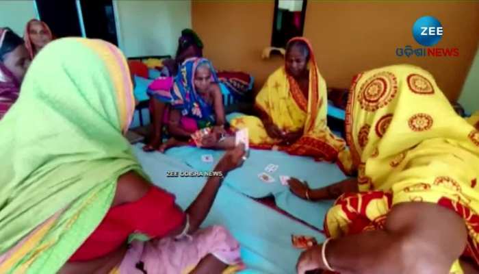 Puri Habisiyali playing cards in habisiyali camp 