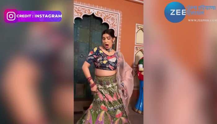 Sapna choudhary: सपना चौधरी ने लहंगा चोली पहन 'गाम की बहू' गाने पर किया डांस, Video वायरल
